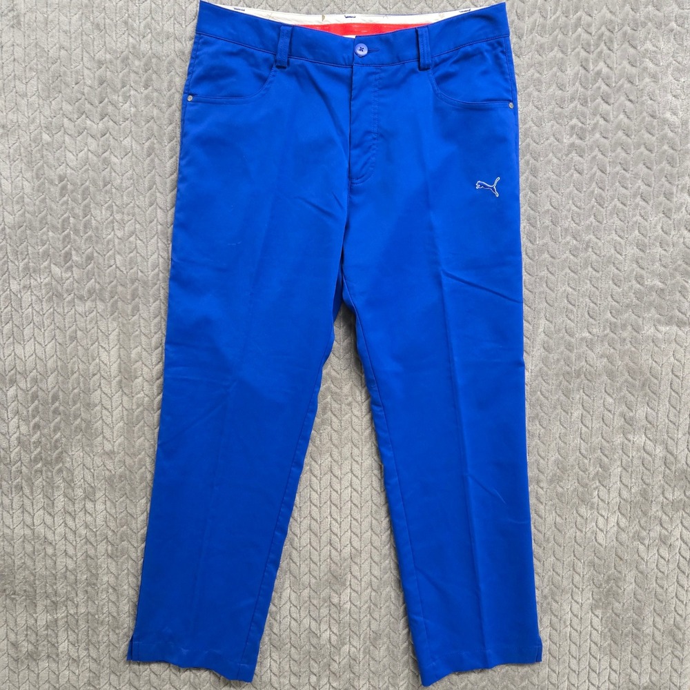 Puma Golf Pants‎ Men Size 32x30* Blue Flat Front Straight Leg Performance Golf